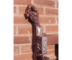 A Celtic Arts & Crafts carved Oak settle with carved dragons to the tops - Thumbnail 21