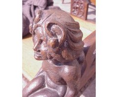 A Celtic Arts & Crafts carved Oak settle with carved dragons to the tops - Thumbnail 25