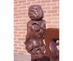 A Celtic Arts & Crafts carved Oak settle with carved dragons to the tops - Thumbnail 26