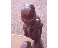 A Celtic Arts & Crafts carved Oak settle with carved dragons to the tops - Thumbnail 31
