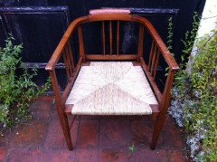 A stylish Arts & Crafts Glasgow style Armchair fully restored and professionaly re-rushed. - Thumbnail 2