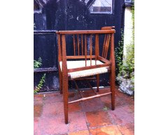 A stylish Arts & Crafts Glasgow style Armchair fully restored and professionaly re-rushed. - Thumbnail 3