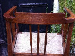 A stylish Arts & Crafts Glasgow style Armchair fully restored and professionaly re-rushed. - Thumbnail 7