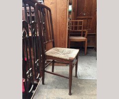 An Arts & Crafts Rush Seat Side Chair with Upside Down Pierced Heart - Thumbnail 2