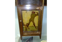 Shapland & Petter. A wall cabinet with Golfing panel and copper strap hinges - Thumbnail 3