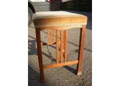 Walter Cave for Bechstein. extremely rare Arts & Crafts Oak piano stool matching the piano - Thumbnail 2