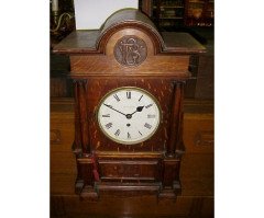 An impressive Arts & Crafts Oak Bracket clock. - Thumbnail 2