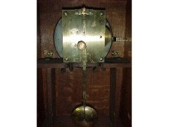An impressive Arts & Crafts Oak Bracket clock. - Thumbnail 4