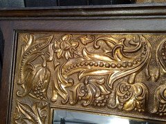A stunning Arts & Crafts oak-framed copper mirror - Thumbnail 3