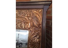 A stunning Arts & Crafts oak-framed copper mirror - Thumbnail 4