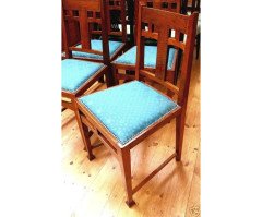 A set of four Arts & Crafts Oak dining chairs - Thumbnail 6