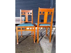 A set of four Arts & Crafts Oak dining chairs - Thumbnail 7
