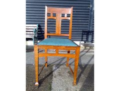 A set of four Arts & Crafts Oak dining chairs - Thumbnail 8