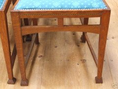 A set of four Arts & Crafts Oak dining chairs - Thumbnail 15