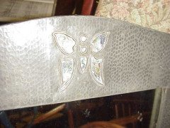 Liberty & Co. A hand hammered and riveted Pewter mirror - Thumbnail 2