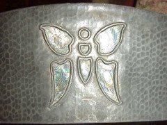 Liberty & Co. A hand hammered and riveted Pewter mirror - Thumbnail 3