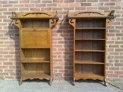 Liberty & Co., A Good Quality Arts & Crafts Golden Oak Bookcase & Matching Bureau Bookcase - Thumbnail 1