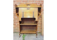 An Arts & Crafts Oak Fall Front Bureau with Copper Handles & Hinges - Thumbnail 1