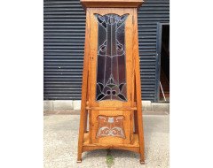 E. A. Taylor. A rare Arts & Crafts Glasgow school Oak grandfather clock with inlaid pewter motto to the top 'TIME FLIES'. - Thumbnail 7