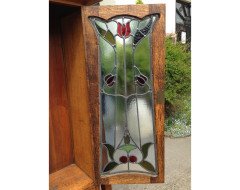 E. A. Taylor. A rare Arts & Crafts Glasgow school Oak grandfather clock with inlaid pewter motto to the top 'TIME FLIES'. - Thumbnail 12