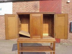 An Arts & Crafts Oak cabinet with large internal cupboard - Thumbnail 3
