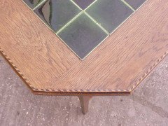 A Very Stylish Little Arts & Crafts Green Tiled Top Table - Thumbnail 4
