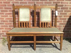Wylie & Lochhead. Five Glasgow School Oak Benches with Shaped Back Rests