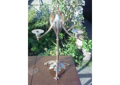 W. A. S. Benson. A stunning pair of silver plated and copper candelabras - Thumbnail 2