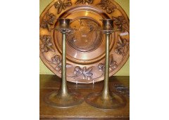 Dryad. A Pair of Brass Candlesticks - Thumbnail 2