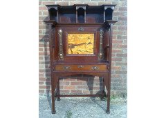 Shapland & Petter. A bureau bookcase with a beautiful marquetry panel - Thumbnail 1