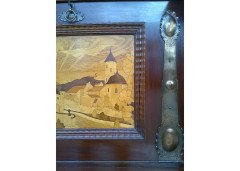 Shapland & Petter. A bureau bookcase with a beautiful marquetry panel - Thumbnail 5