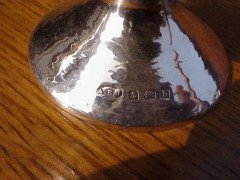 A E Jones. An oil lamp and lighting stick with inscription running round - Thumbnail 5