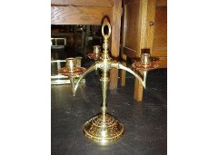 W. A. S. Benson. A pair of brass and copper candelabras - Thumbnail 2