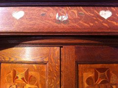 Shapland & Petter. A good Arts & Crafts Oak bedroom pair with abalone - Thumbnail 6
