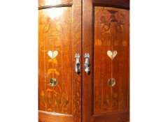 Shapland & Petter. A good Arts & Crafts Oak bedroom pair with abalone - Thumbnail 8