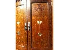 Shapland & Petter. A good Arts & Crafts Oak bedroom pair with abalone - Thumbnail 13