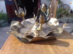 W. A. S. Benson. A brass ceiling light in the form of a large flower - Thumbnail 2