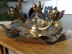 W. A. S. Benson. A brass ceiling light in the form of a large flower - Thumbnail 3