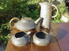 Archibald Knox for Liberty & Co. A Tudric four-piece tea set - Thumbnail 1
