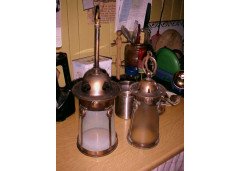 An Arts & Crafts copper and Vaseline lantern - Thumbnail 1