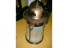 An Arts & Crafts copper and Vaseline lantern - Thumbnail 4