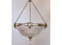 W. A. S. Benson. Rare pair of ceiling lights with stunning stylised floral and heart detailed gallery with original swirling - Thumbnail 1