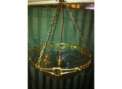 W. A. S. Benson. Rare pair of ceiling lights with stunning stylised floral and heart detailed gallery with original swirling - Thumbnail 4