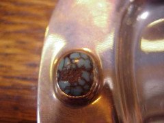 Liberty & Co. A silver tray with a Green and a Blue Torquoise cabachon to each end - Thumbnail 2