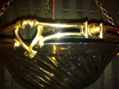 W. A. S. Benson. A rare pair of ceiling lights with stunning stylised floral and heart detailed gallery with original swirling - Thumbnail 6