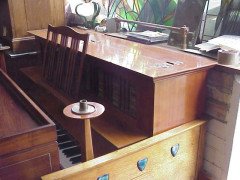 Walter Cave for Bechstein. A mahogany piano with overstrung upright underdamper action - Thumbnail 6