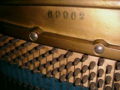 Walter Cave for Bechstein. A mahogany piano with overstrung upright underdamper action - Thumbnail 13