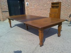 Shapland & Petter. An Arts & Crafts Oak 14 seater extending dining table with three leaves and eight matching chairs - Thumbnail 6