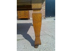 Shapland & Petter. An Arts & Crafts Oak 14 seater extending dining table with three leaves and eight matching chairs - Thumbnail 8