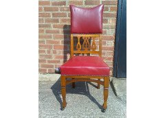 Shapland & Petter. An Arts & Crafts Oak 14 seater extending dining table with three leaves and eight matching chairs - Thumbnail 12